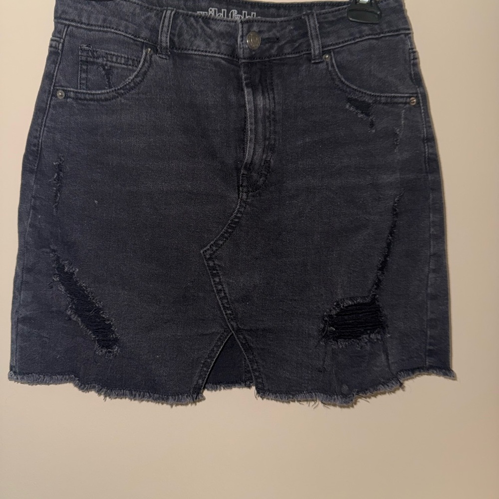 Wild Fable Black Distressed Mini Skirt